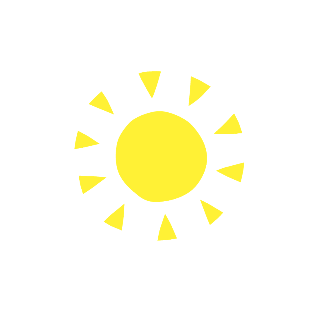 Yellow sun icon on a white background